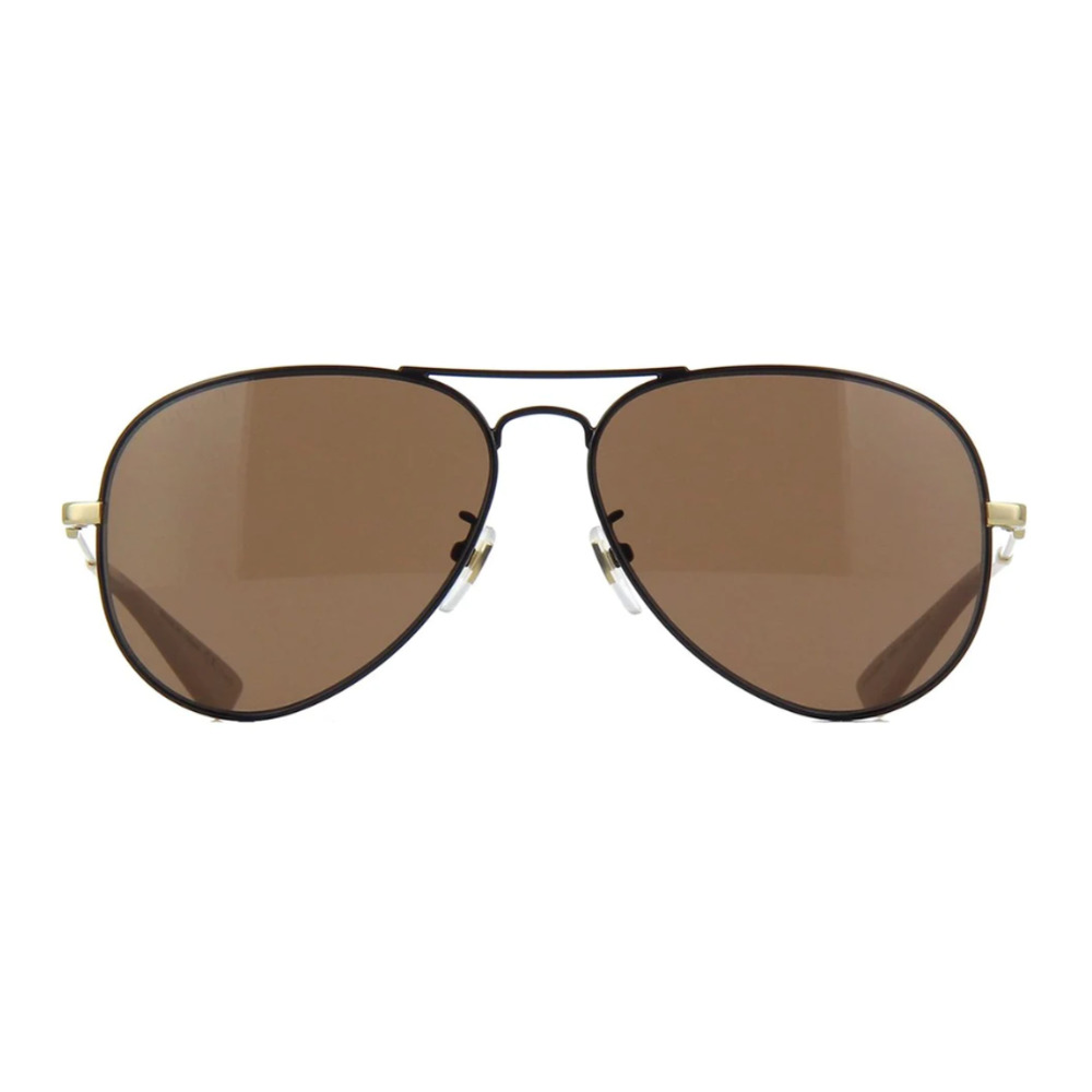 Gucci Men's Pilot Aviator Sunglasses GG0515S 002 Gold-Black Brown Lens